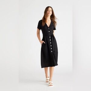Quince Black Midi Dress
